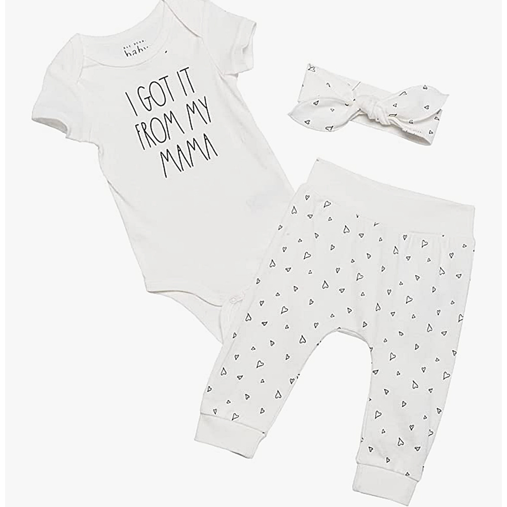 NWT Rae Dunn Baby Girl Onesie Set Infant 0 to 3 Months